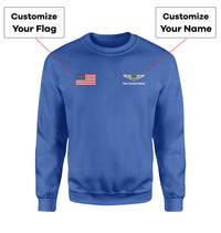 Thumbnail for Custom Flag & Name with (Military Badge) Designed 3D Sweatshirts