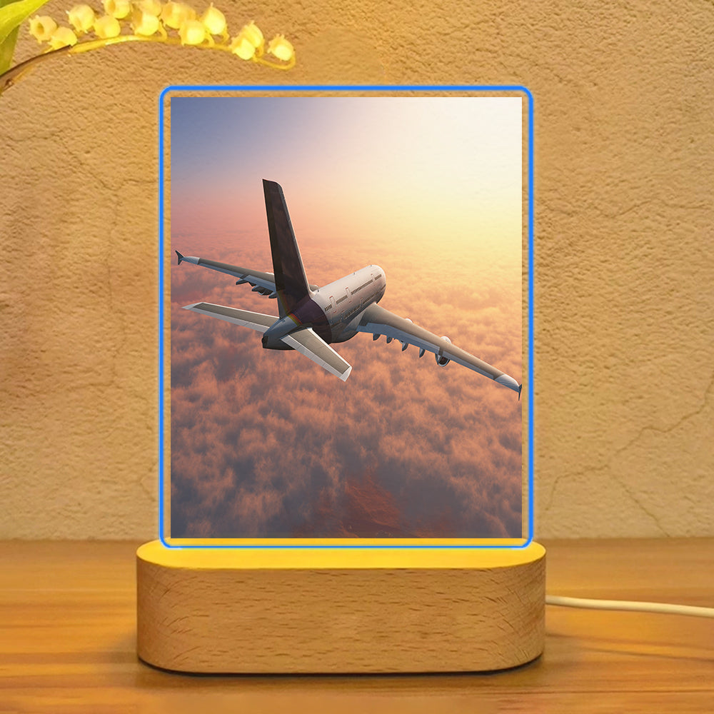 Super Cruising Airbus A380 over Clouds Designed Night Lamp