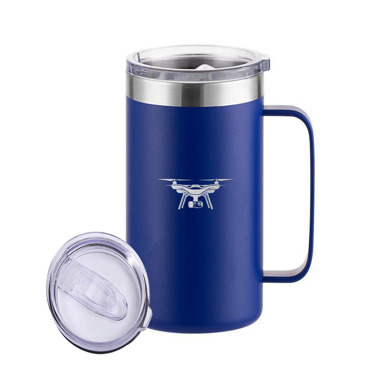 Drone Silhouette Designed Stainless Steel Beer Mugs