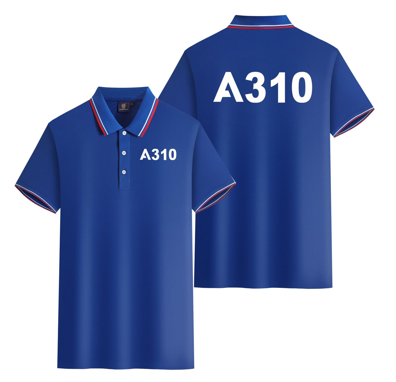 A310 Flat Text Designed Stylish Polo T-Shirts (Double-Side)