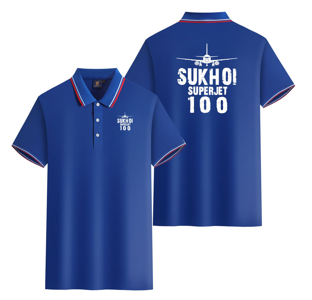 Sukhoi Superjet 100 & Plane Designed Stylish Polo T-Shirts (Double-Side)