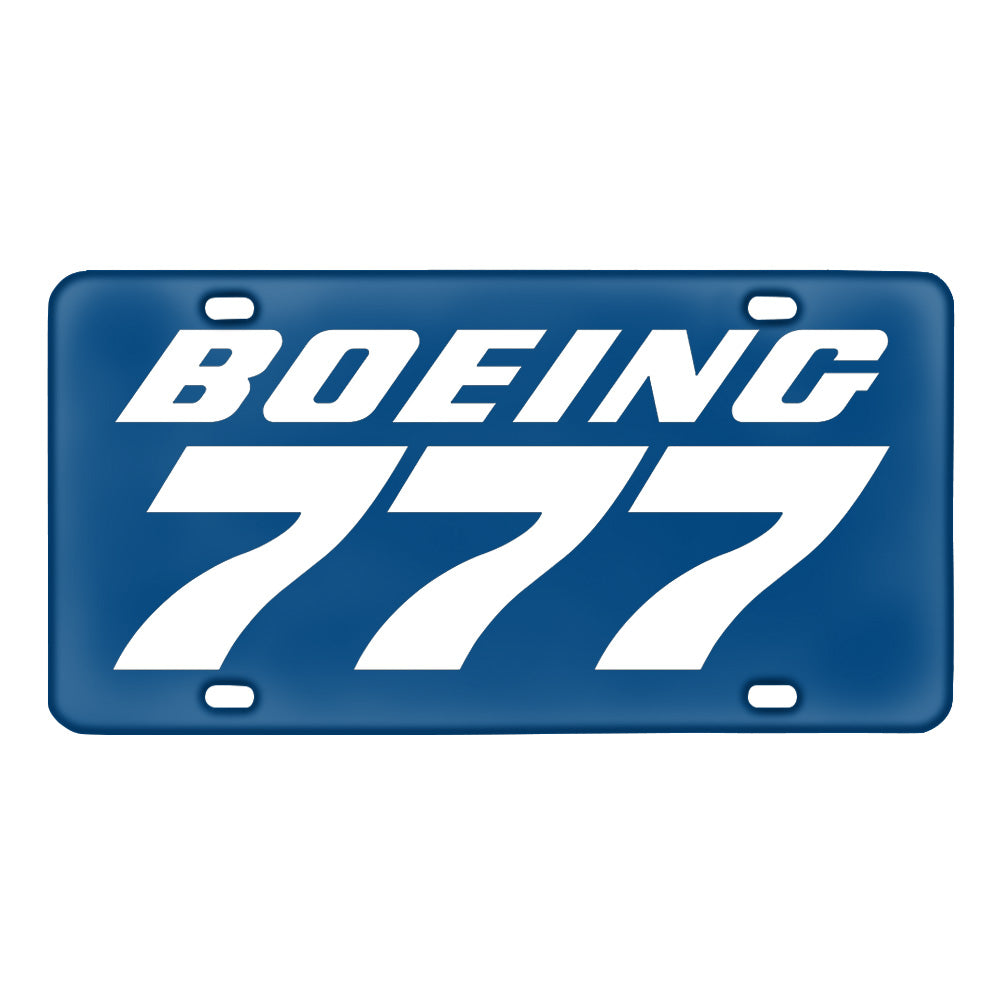 Boeing 777 & Text Designed Metal (License) Plates