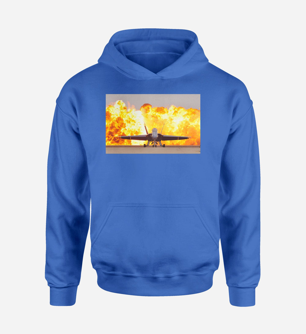 Face to Face with Air Force Jet & Flames Designed Hoodies