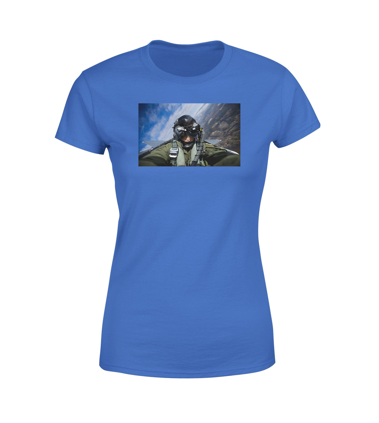 Amazing Military Pilot Selfie Designed Women T-Shirts