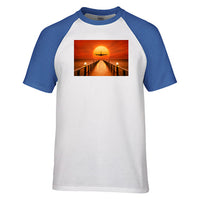Thumbnail for Airbus A380 Towards Sunset Designed Raglan T-Shirts