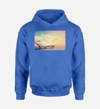 Thumbnail for Parked Aircraft During Sunset Designed Hoodies