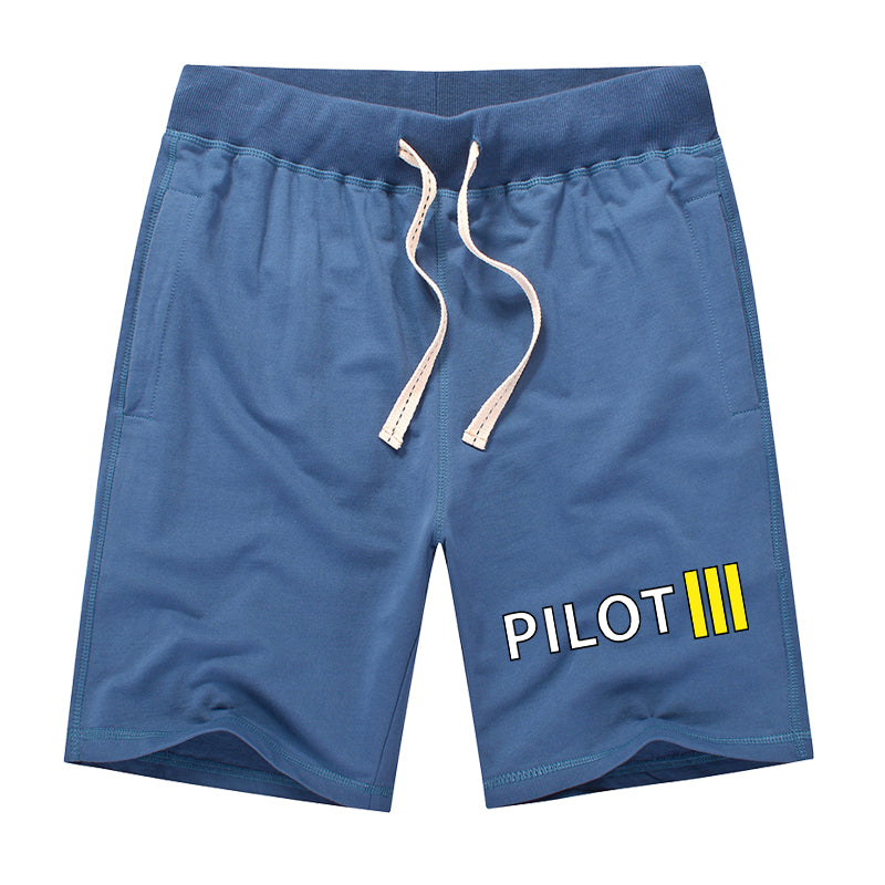 Pilot & Stripes (3 Lines) Designed Cotton Shorts