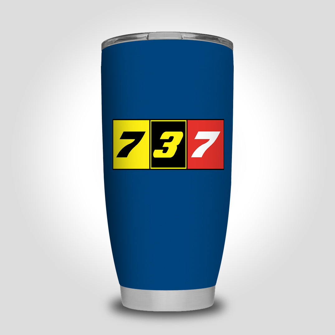 Flat Colourful 737 Designed Tumbler Travel Mugs