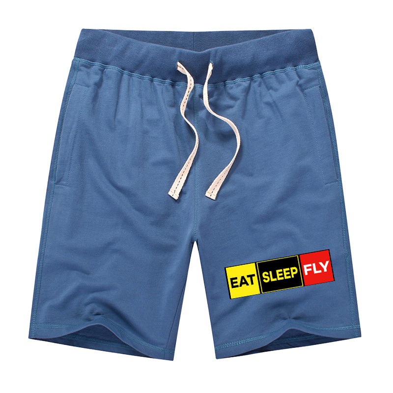 Eat Sleep Fly (Colourful) Designed Cotton Shorts