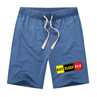 Thumbnail for Eat Sleep Fly (Colourful) Designed Cotton Shorts