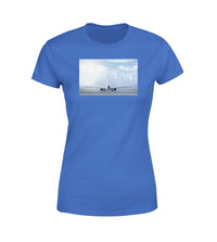 Thumbnail for Boeing 737 & City View Behind Designed Women T-Shirts