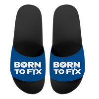 Thumbnail for Born To Fix Airplanes Designed Sport Slippers