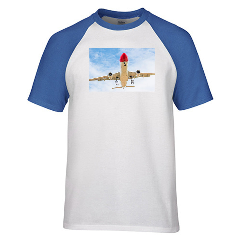 Beautiful Airbus A330 on Approach Designed Raglan T-Shirts