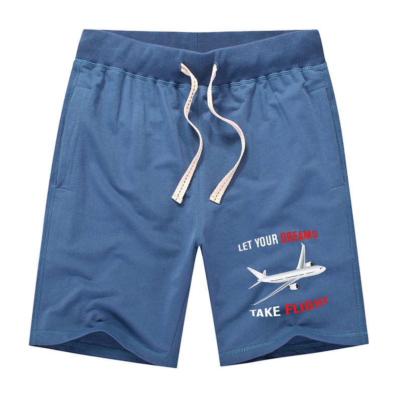 Let Your Dreams Take Flight Designed Cotton Shorts