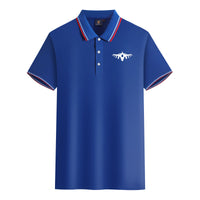Thumbnail for Fighting Falcon F16 Silhouette Designed Stylish Polo T-Shirts