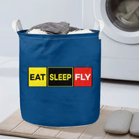 Thumbnail for Eat Sleep Fly (Colourful) Designed Laundry Baskets