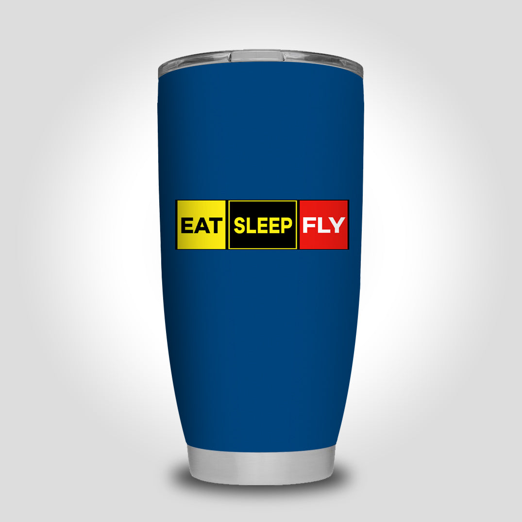 Eat Sleep Fly (Colourful) Designed Tumbler Travel Mugs