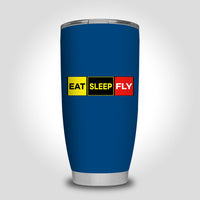 Thumbnail for Eat Sleep Fly (Colourful) Designed Tumbler Travel Mugs