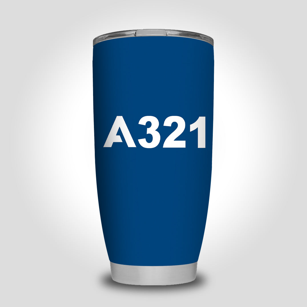 A321 Flat Text Designed Tumbler Travel Mugs