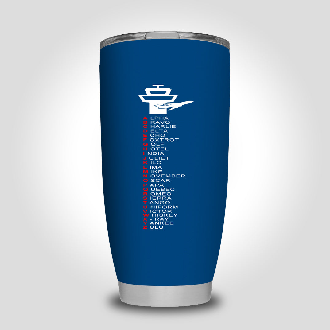 Aviation Alphabet Designed Tumbler Travel Mugs