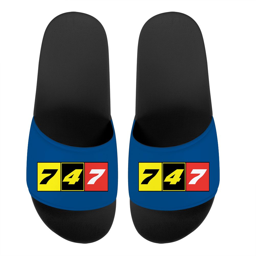 Flat Colourful 747 Designed Sport Slippers