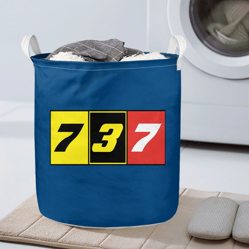 Flat Colourful 737 Designed Laundry Baskets