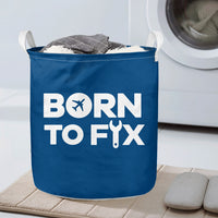 Thumbnail for Born To Fix Airplanes Designed Laundry Baskets