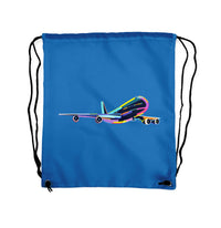 Thumbnail for Multicolor Airplane Designed Drawstring Bags