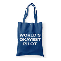 Thumbnail for World's Okayest Pilot Designed Tote Bags