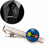 Thumbnail for Eat Sleep Fly (Colourful) Designed Tie Clips