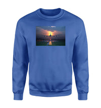 Thumbnail for Super Airbus A380 Landing During Sunset Designed Sweatshirts