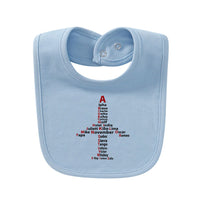 Thumbnail for Airplane Shape Aviation Alphabet Designed Baby Saliva & Feeding Towels