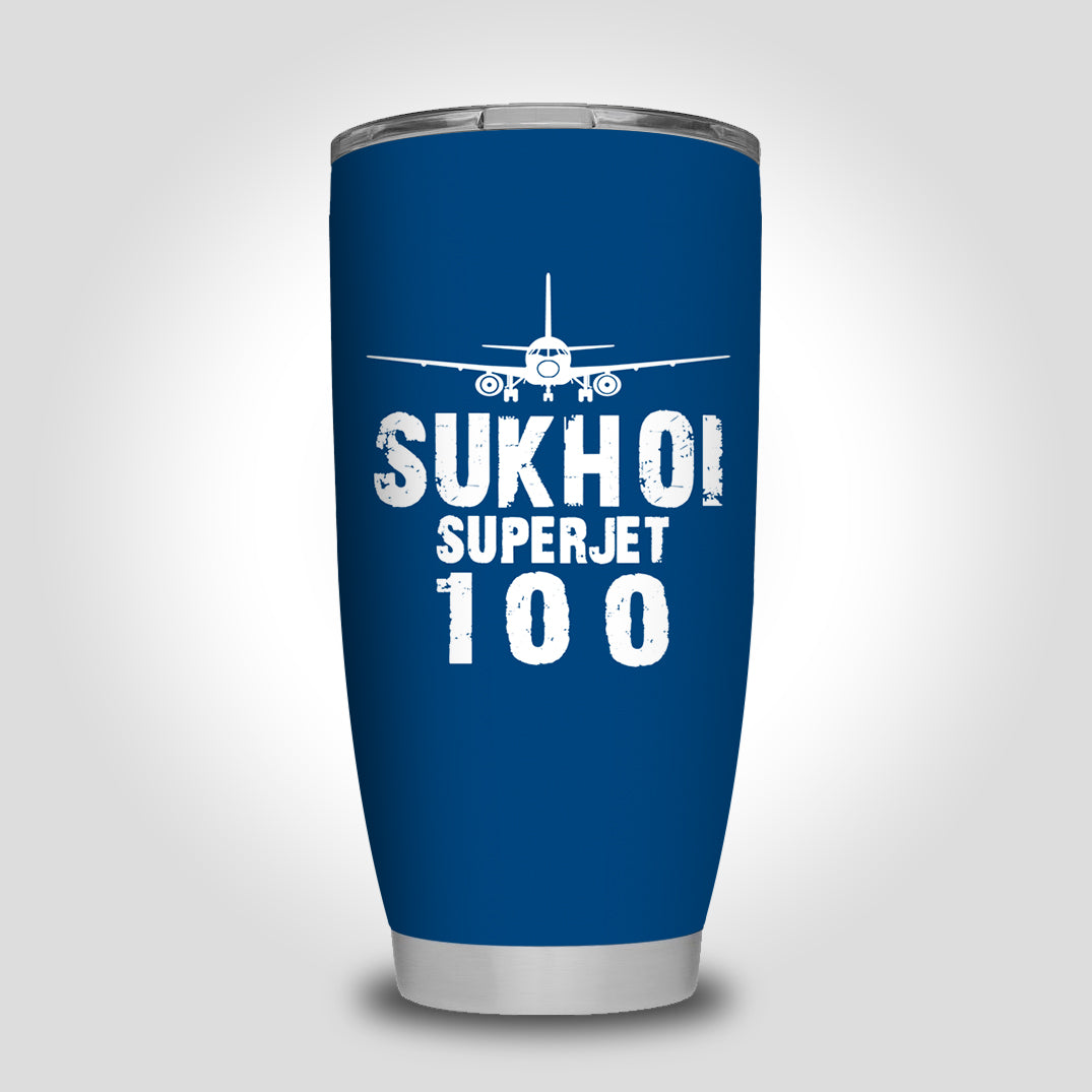 Sukhoi Superjet 100 & Plane Designed Tumbler Travel Mugs