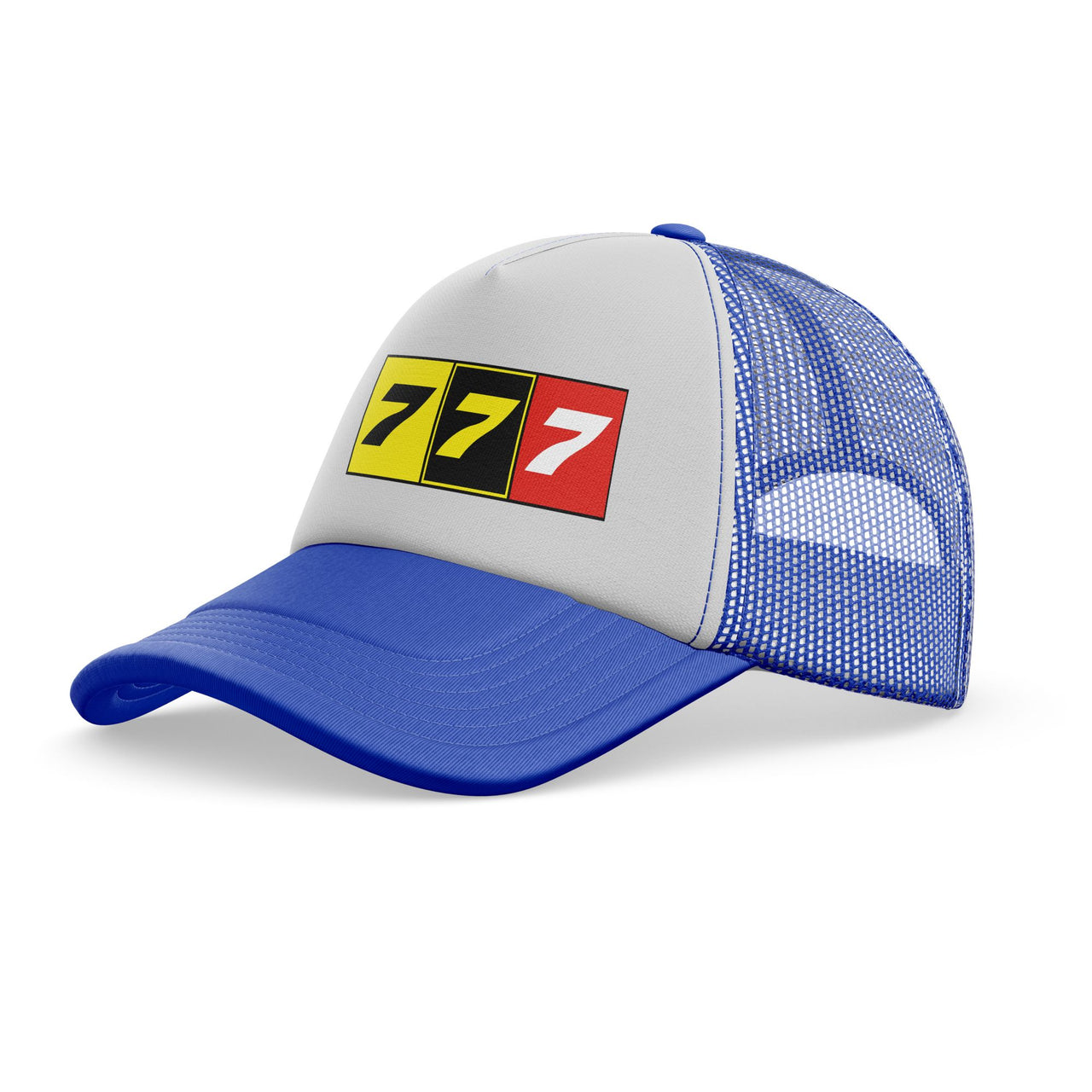 Flat Colourful 777 Designed Trucker Caps & Hats