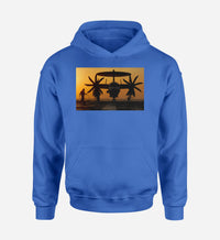Thumbnail for Military Plane at Sunset Designed Hoodies