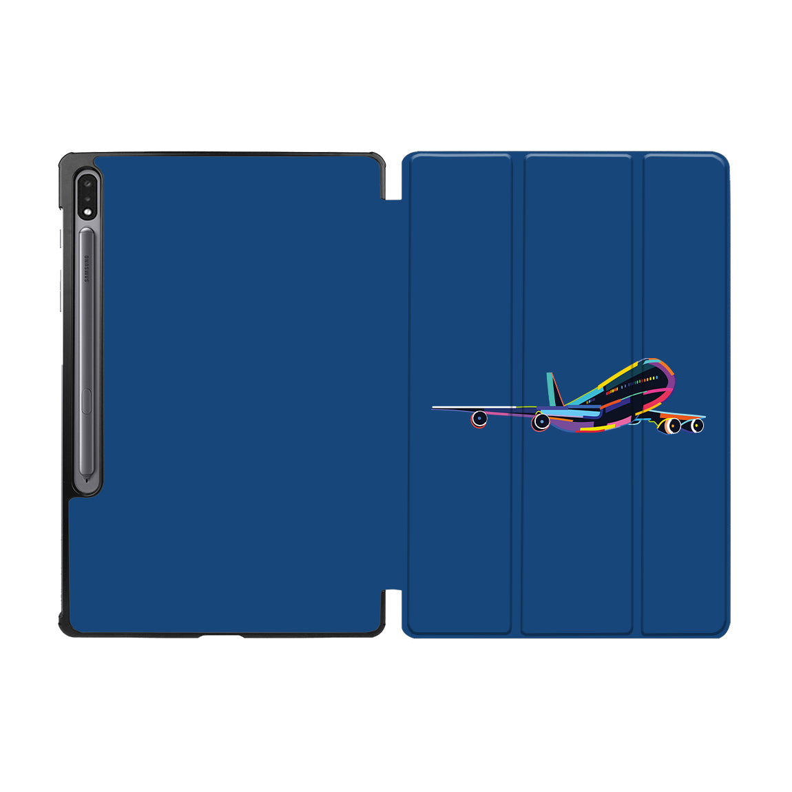 Multicolor Airplane Designed Samsung Tablet Cases