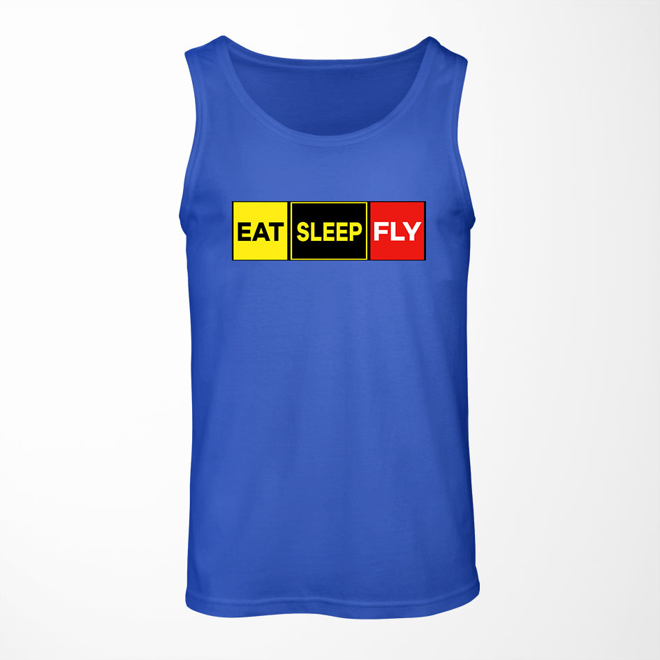 Eat Sleep Fly (Colourful) Designed Tank Tops