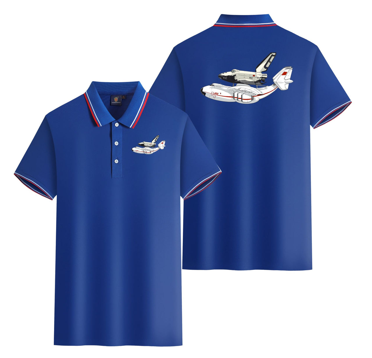Buran & An-225 Designed Stylish Polo T-Shirts (Double-Side)
