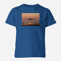 Thumbnail for Landing Boeing 747 During Sunset Designed Children T-Shirts