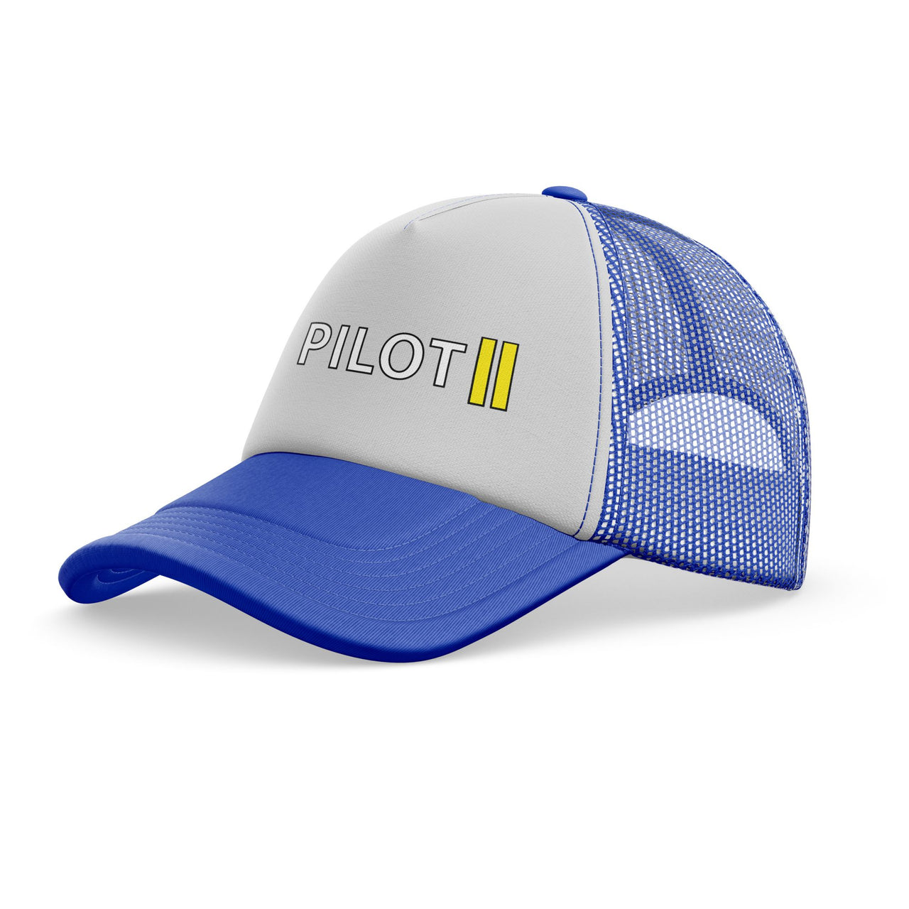 Pilot & Stripes (2 Lines) Designed Trucker Caps & Hats