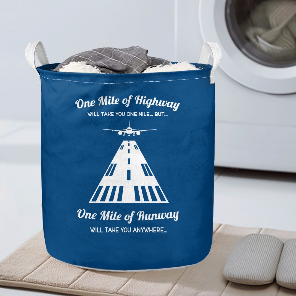 One Mile of Runway Will Take you Anywhere Designed Laundry Baskets