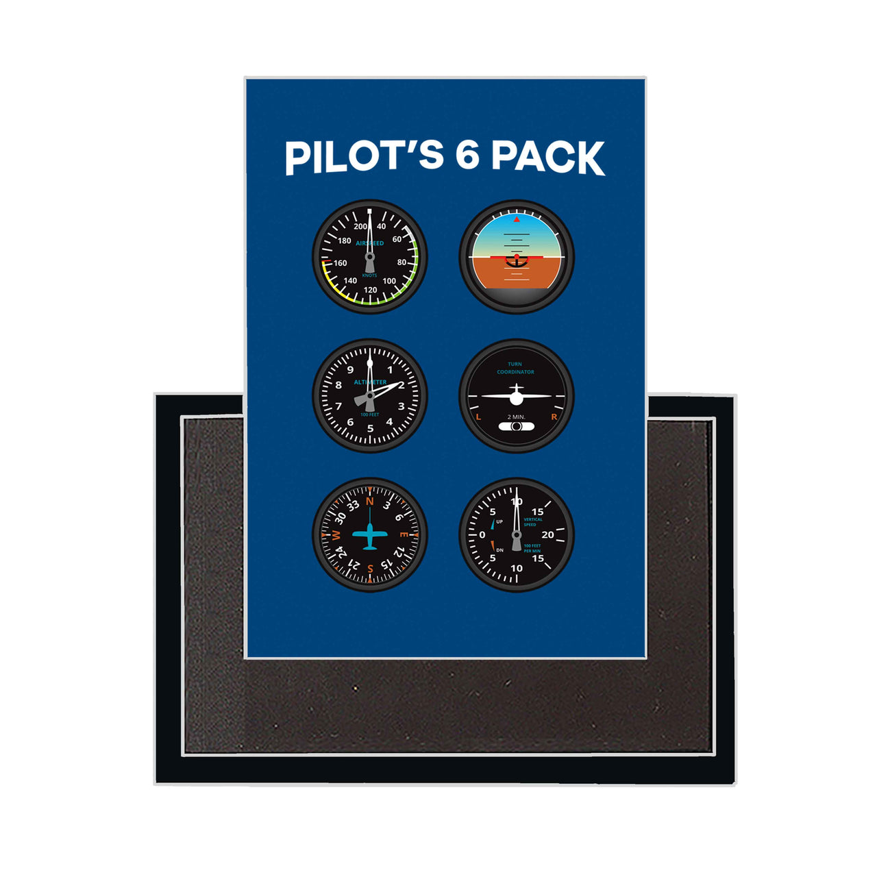 Pilot's 6 Pack Designed Magnets