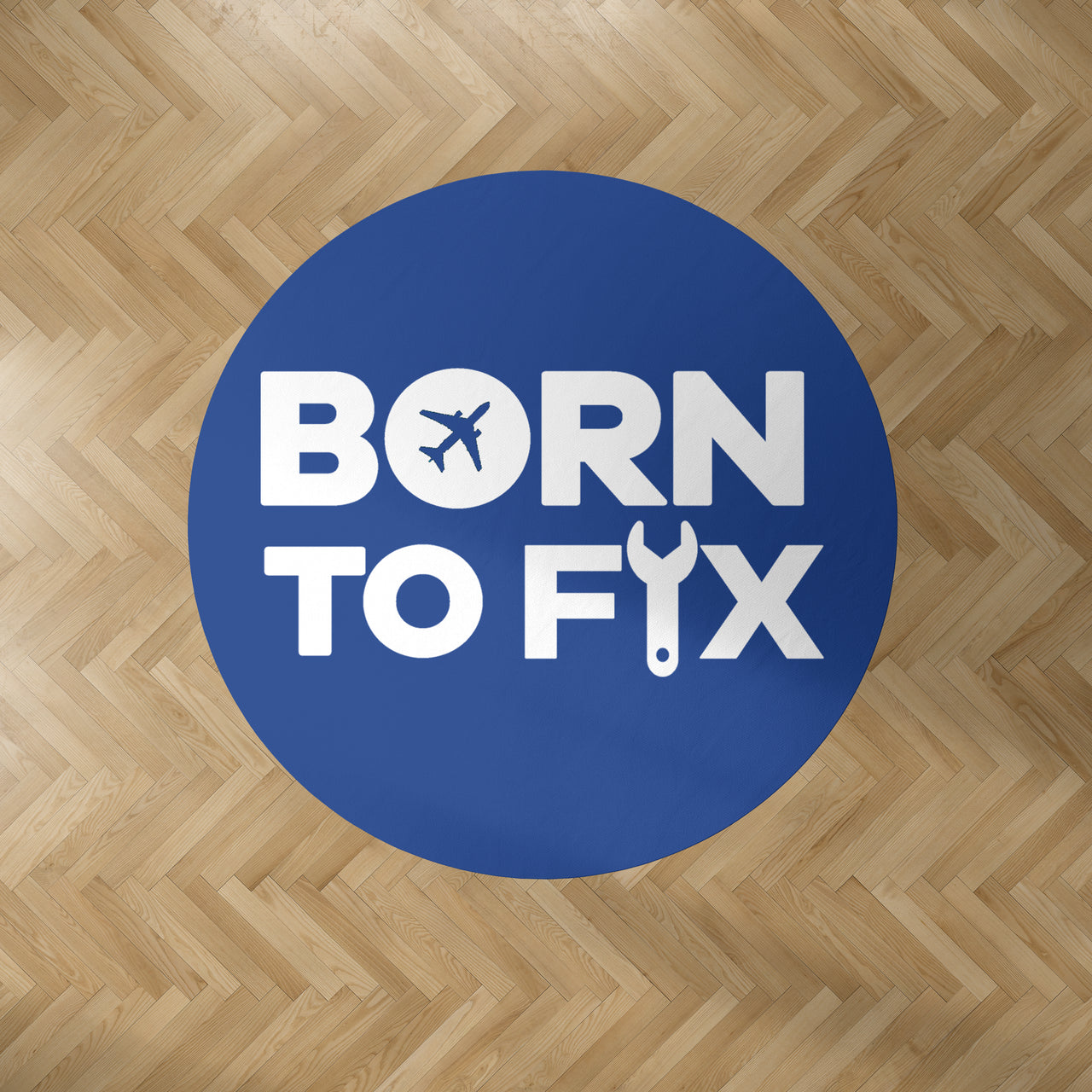 Born To Fix Airplanes Designed Carpet & Floor Mats (Round)