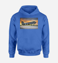 Thumbnail for Old Airplane Parked During Sunset Designed Hoodies