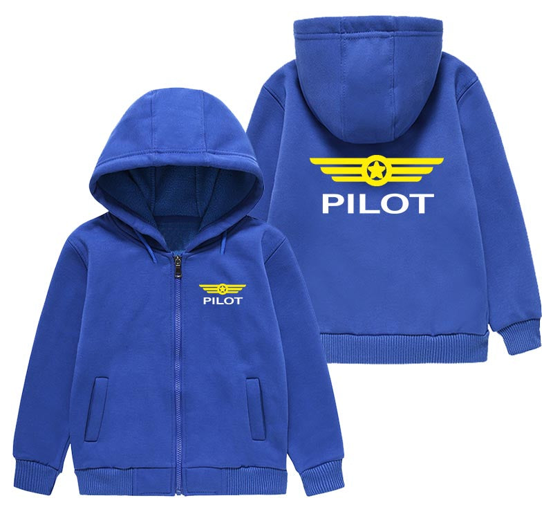 Pilot & Badge Designed "CHILDREN" Zipped Hoodies