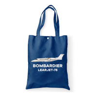 Thumbnail for The Bombardier Learjet 75 Designed Tote Bags