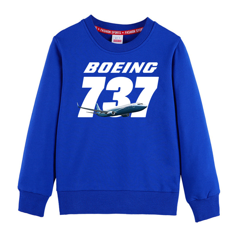Super Boeing 737+Text Designed "CHILDREN" Sweatshirts