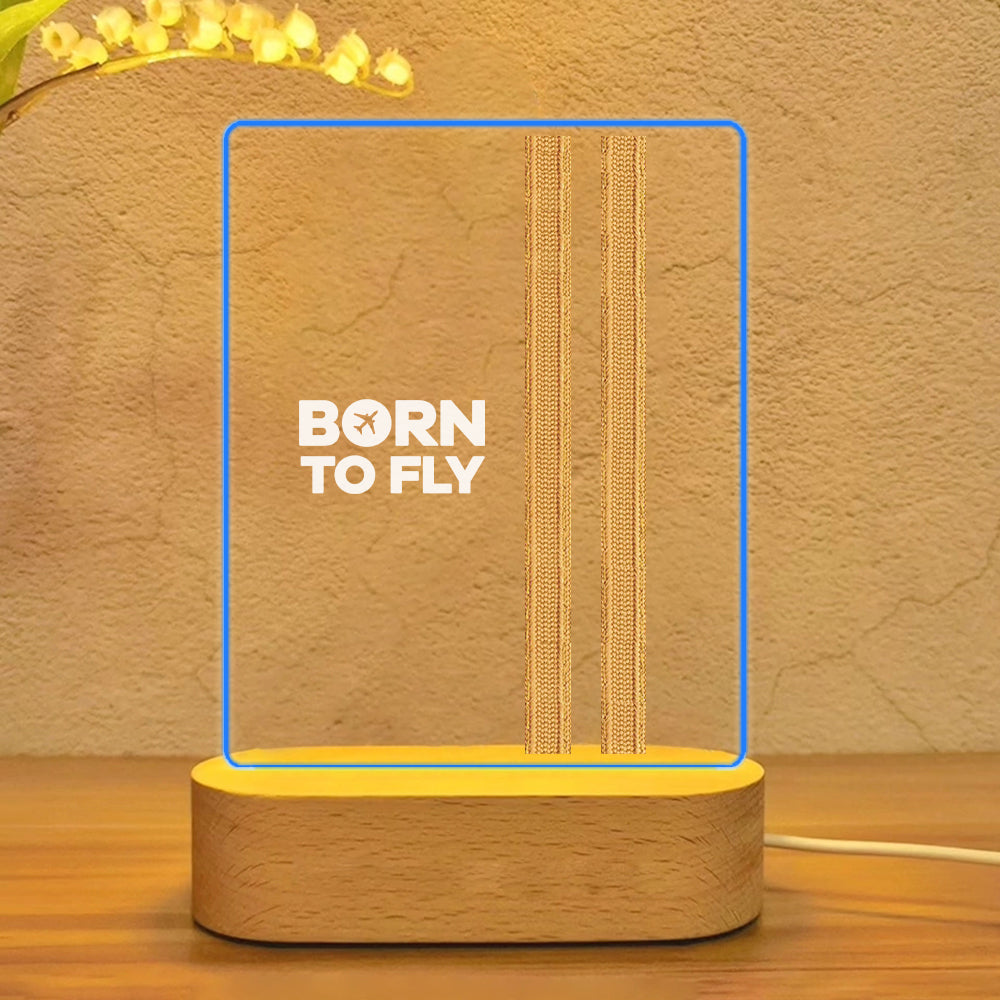 Born To Fly & Pilot Epaulettes (2 Lines) Designed Night Lamp