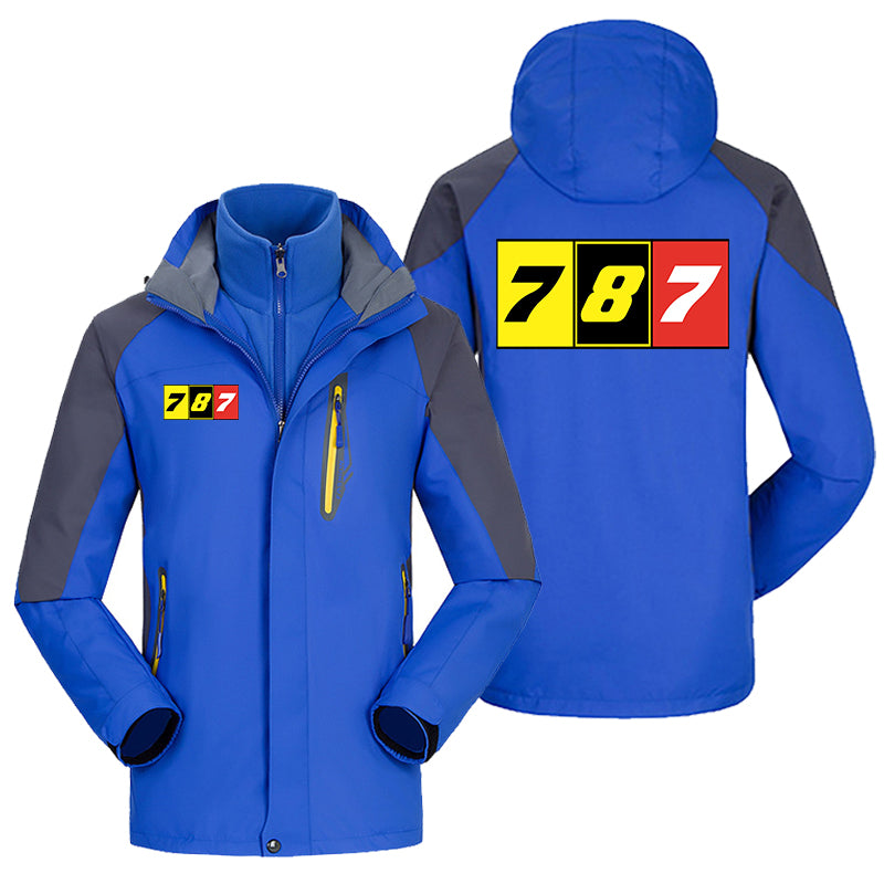Flat Colourful 787 Designed Thick Skiing Jackets