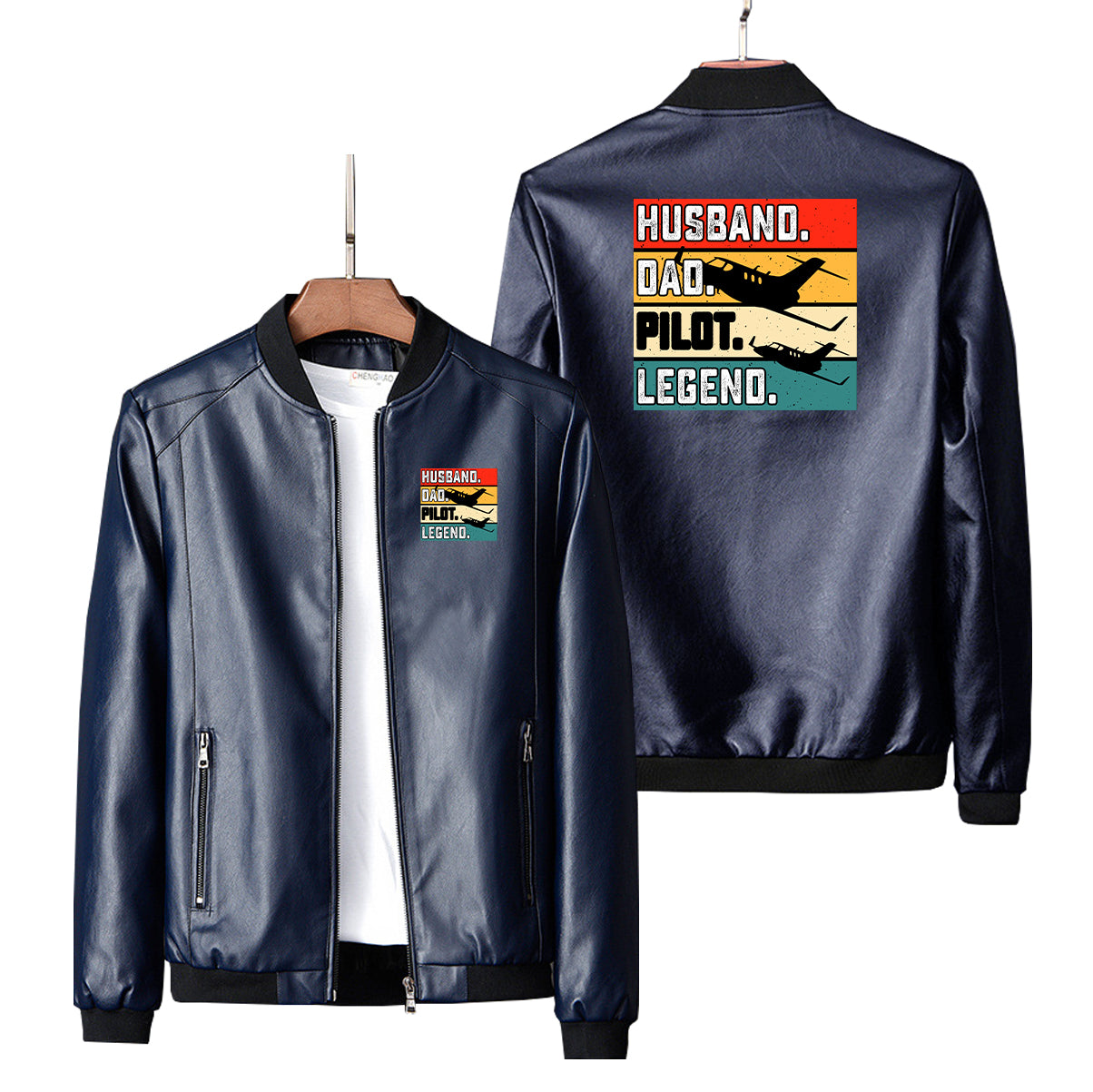 Husband & Dad & Pilot & Legend Designed PU Leather Jackets